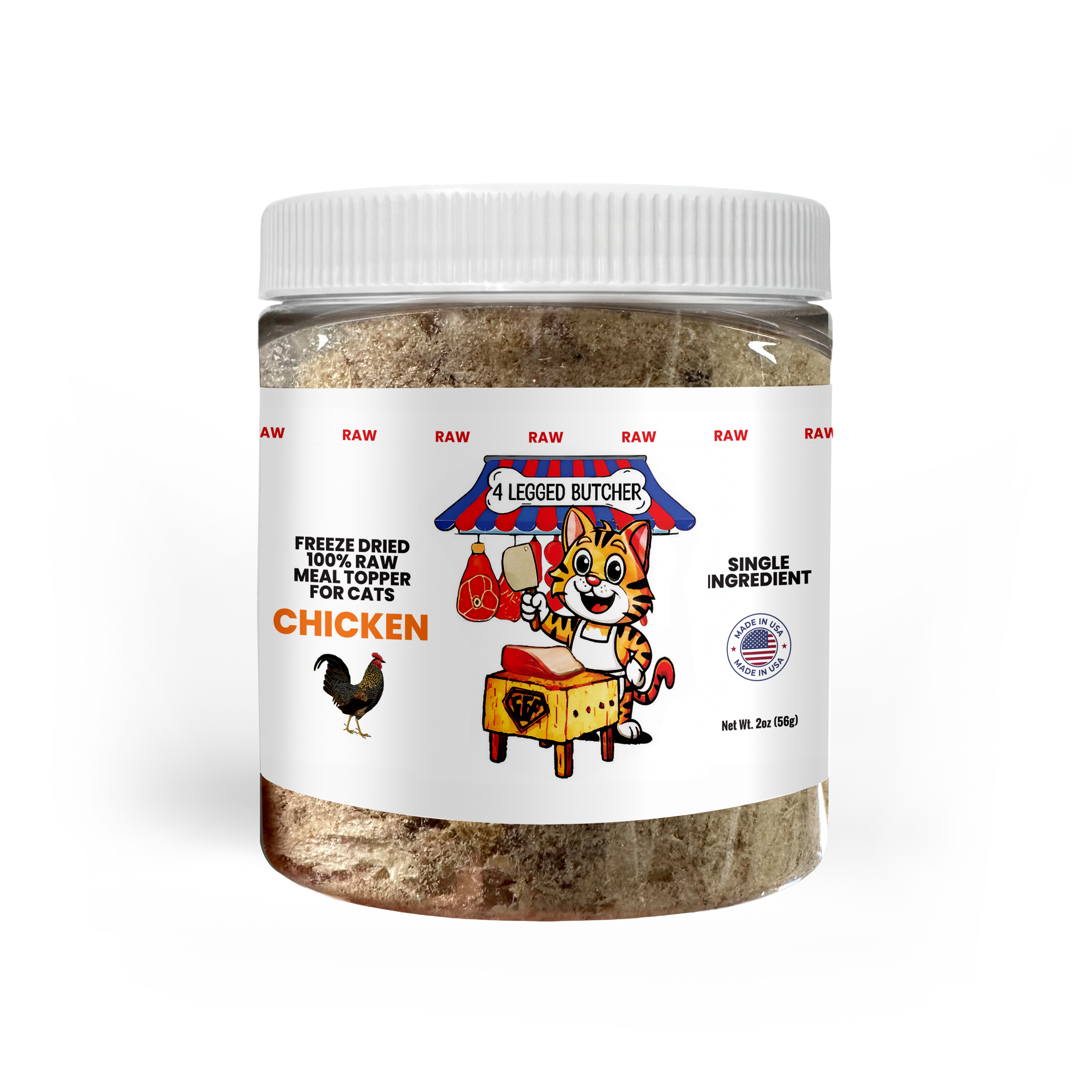 FREEZE DRIED 100% RAW CHICKEN MEAL TOPPER FOR CATS (CHICKEN)