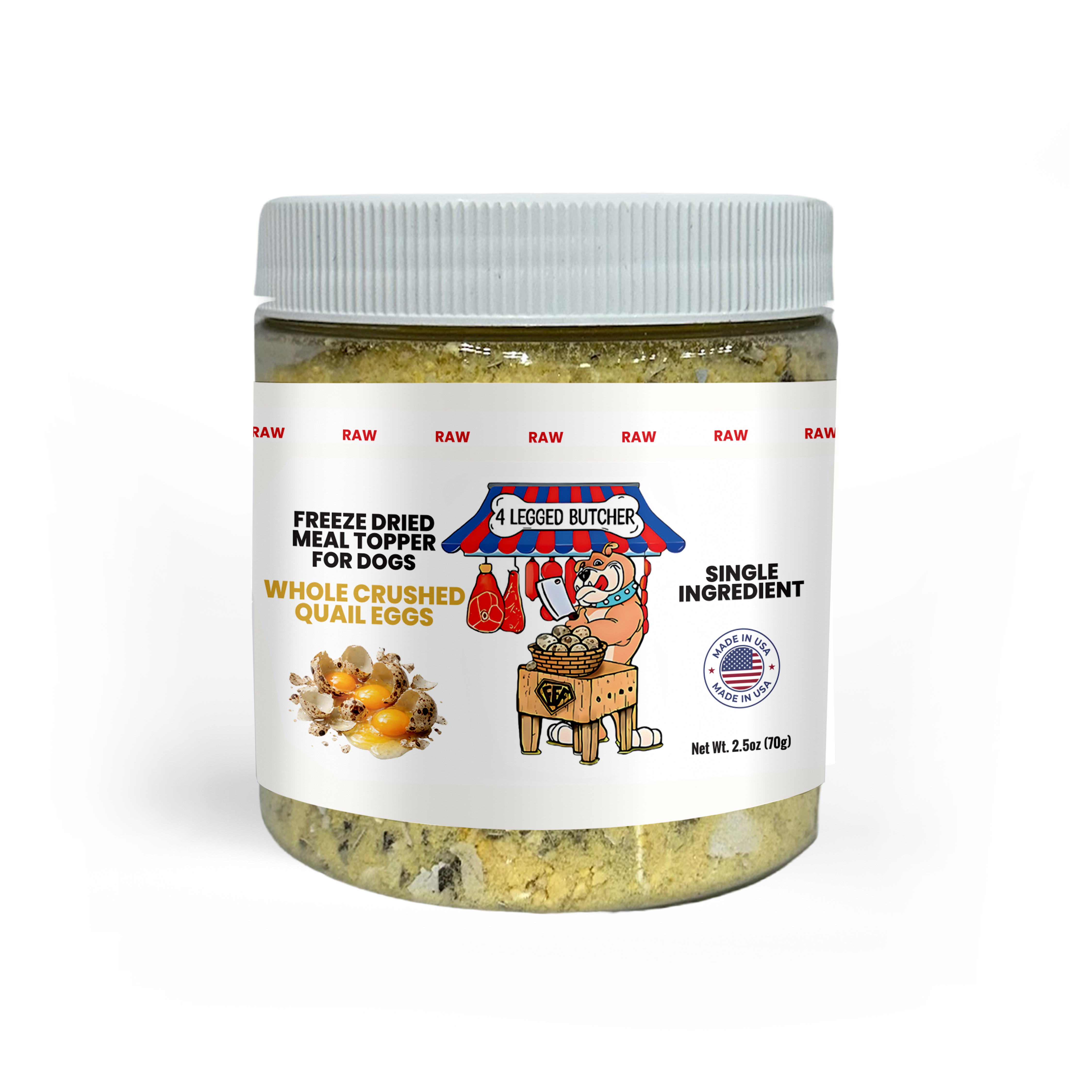 FREEZE DRIED 100% RAW MEAL TOPPER FOR DOGS - 100% WHOLE CRUSHED QUAIL EGGS