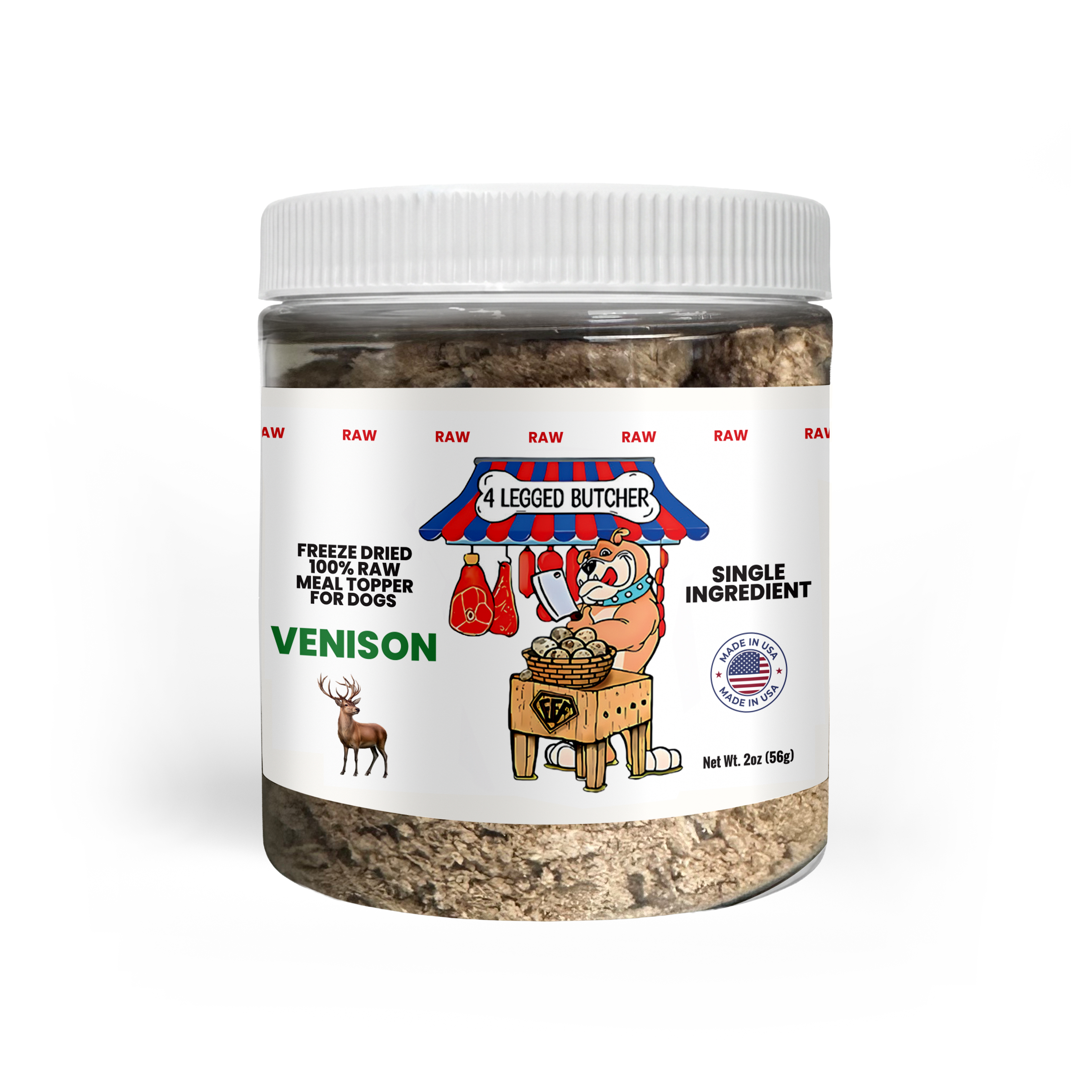 FREEZE DRIED 100% RAW MEAL TOPPER FOR DOGS (VENISON)