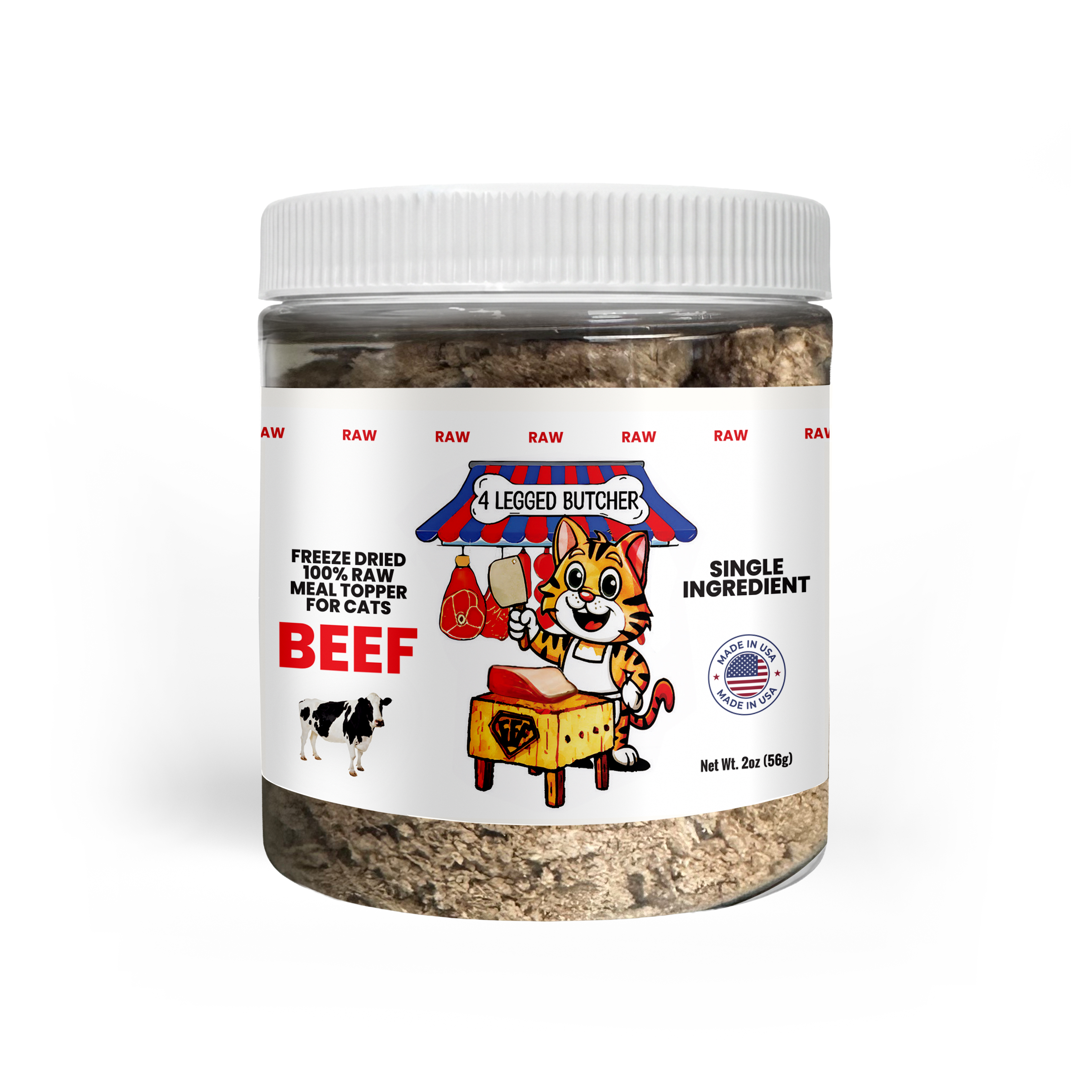 FREEZE DRIED 100% RAW  MEAL TOPPER FOR CATS (BEEF)