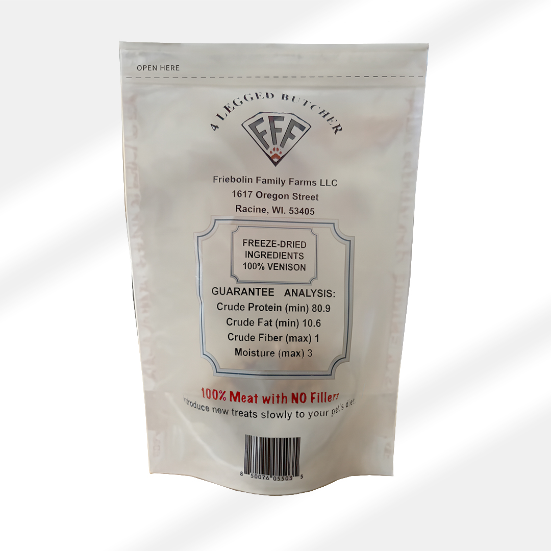 FREEZE DRIED 100% RAW VENISON DOG TREATS