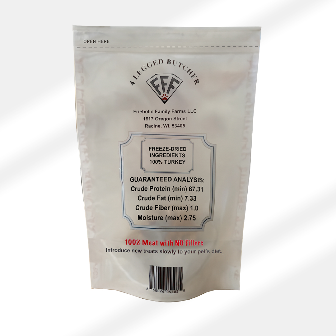FREEZE DRIED 100% RAW PASTURE RAISED TURKEY DOG TREATS