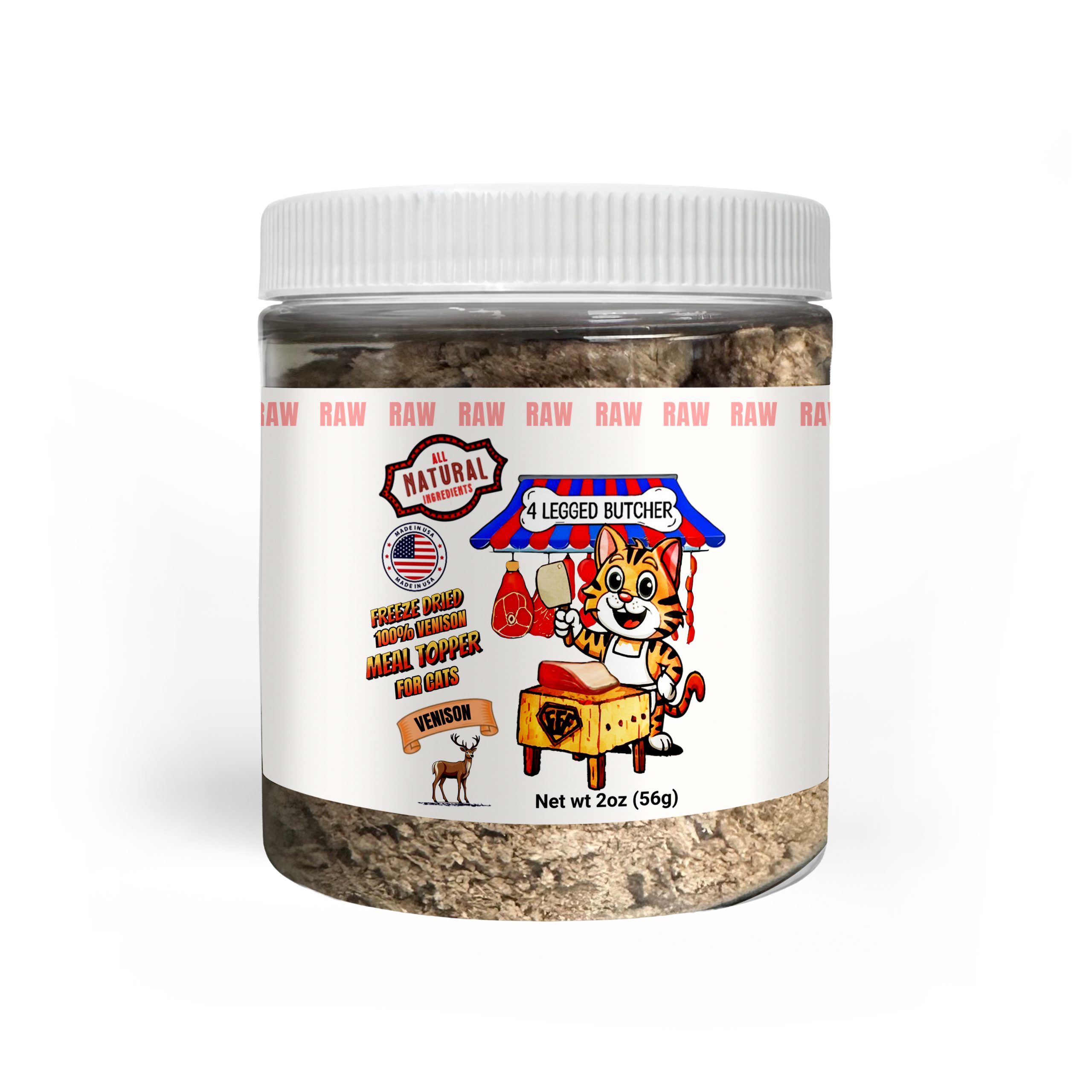 FREEZE DRIED 100% RAW VENISON MEAL TOPPER FOR CATS (VENISON)